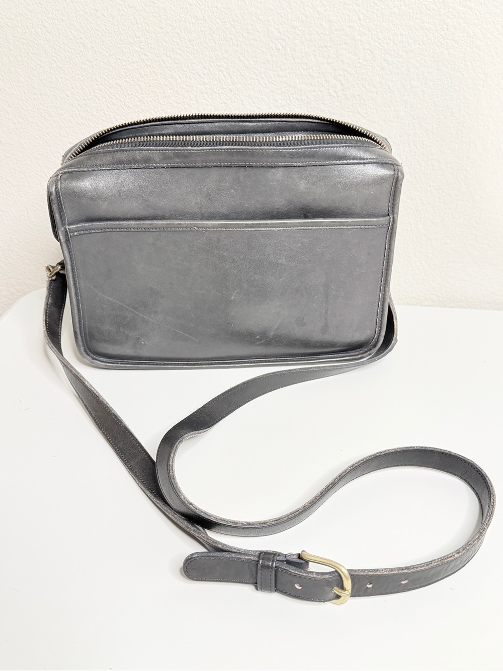 Vintage Coach Black Leather Crossbody Bag Made in USA Glove Tanned Leather